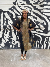Load image into Gallery viewer, VV Caftan in Noir with Golden Sequins
