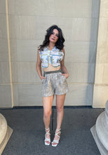 Load image into Gallery viewer, Heidi Short in Leather/Corduroy Floral
