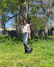 Load image into Gallery viewer, Upcycled Jeans with Embroidery side panels
